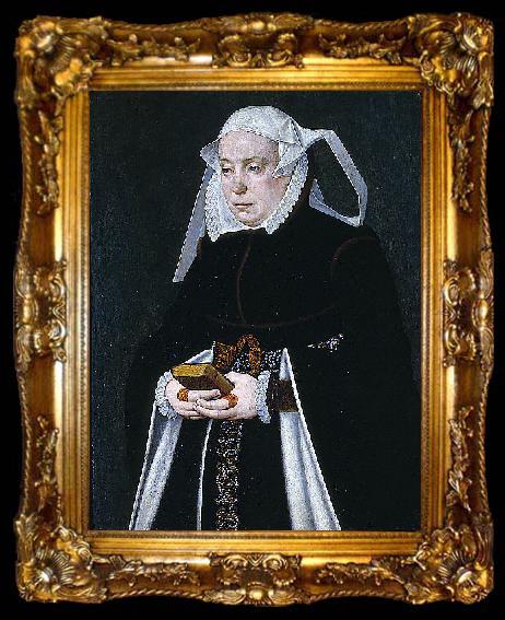framed  Barthel Bruyn the Elder Portrait of a Woman, ta009-2